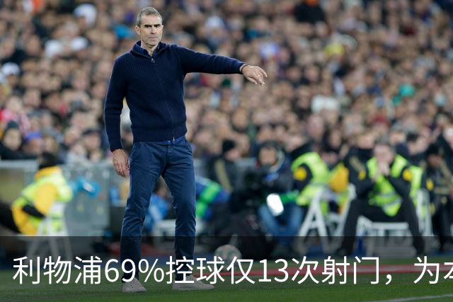 利物浦69%控球仅13次射门，为本季五大联赛最低